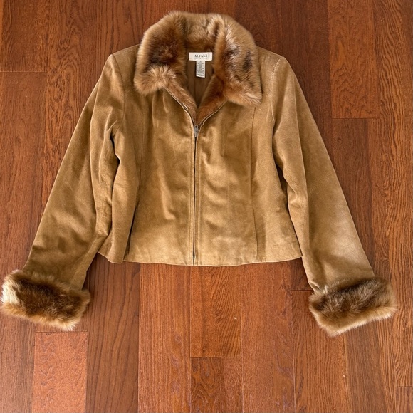 Alfani Suede Cropped Jacket with Removable Fur Trim size XL - Picture 6 of 6